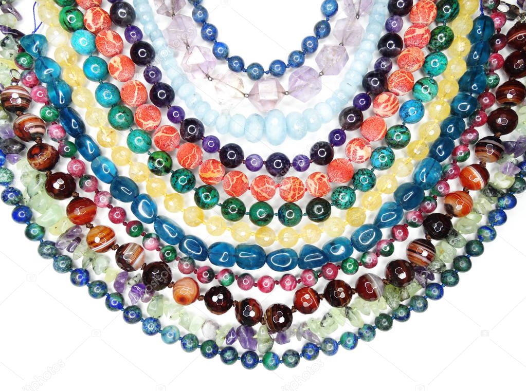 semigem necklace with bright crystals jewelry