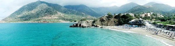 Panorama of coast landscape sea Crete island Greece — Stock Photo, Image