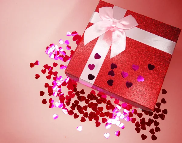 Present box greeting card valentine's day love holiday concept — Stock Photo, Image