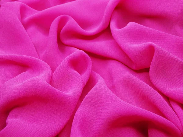 Abstrato fundo seda material ondas brilhante rosa — Fotografia de Stock