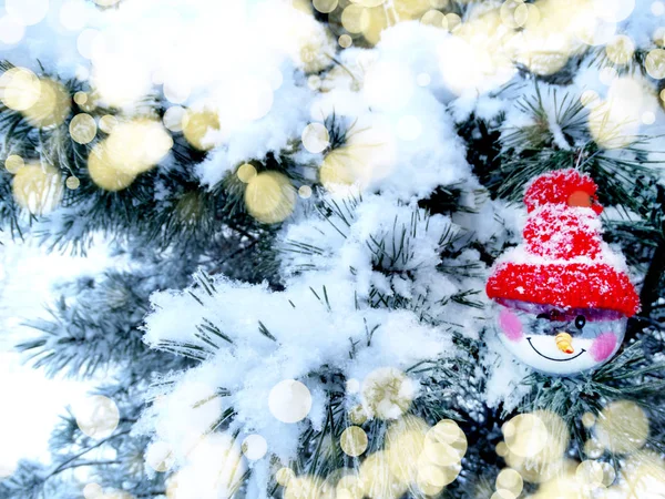 Composition décoration de Noël sur fond de sapin — Photo