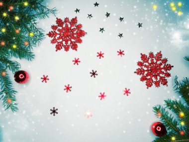 Ahşap arka plan christmas dekorasyon kompozisyonu