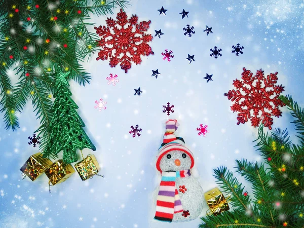 Vánoční dekorace složení na dřevěné pozadí — Stock fotografie