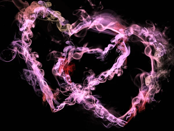 Amor abstracto fondo corazón humo colorido — Foto de Stock