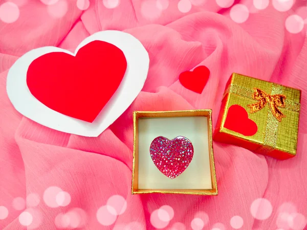 Sieraden ring met hart vorm liefde concept — Stockfoto