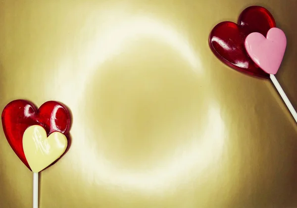 Γλειφιτζούρια γλυκό καρδιά αγάπη του Αγίου Βαλεντίνου — Φωτογραφία Αρχείου