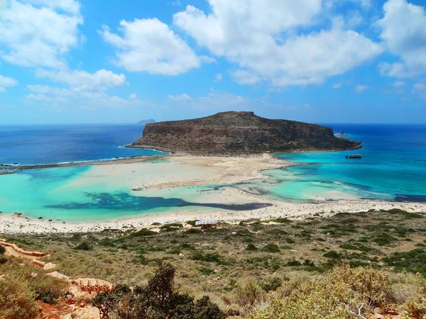 Strand en kust landschap zee Kreta eiland Griekenland — Stockfoto