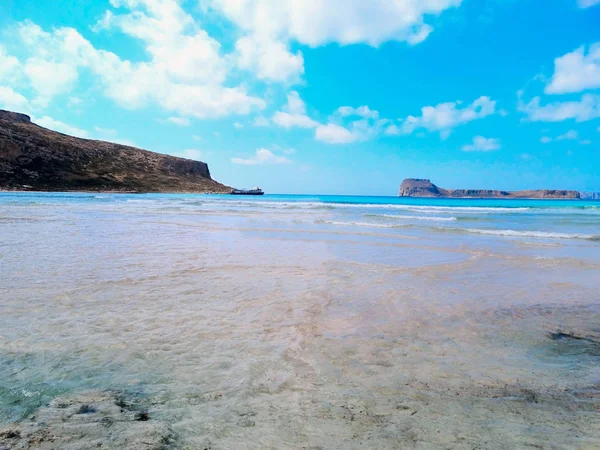 Strand und Küste Landschaft Meer Beton Insel Griechenland — Stockfoto