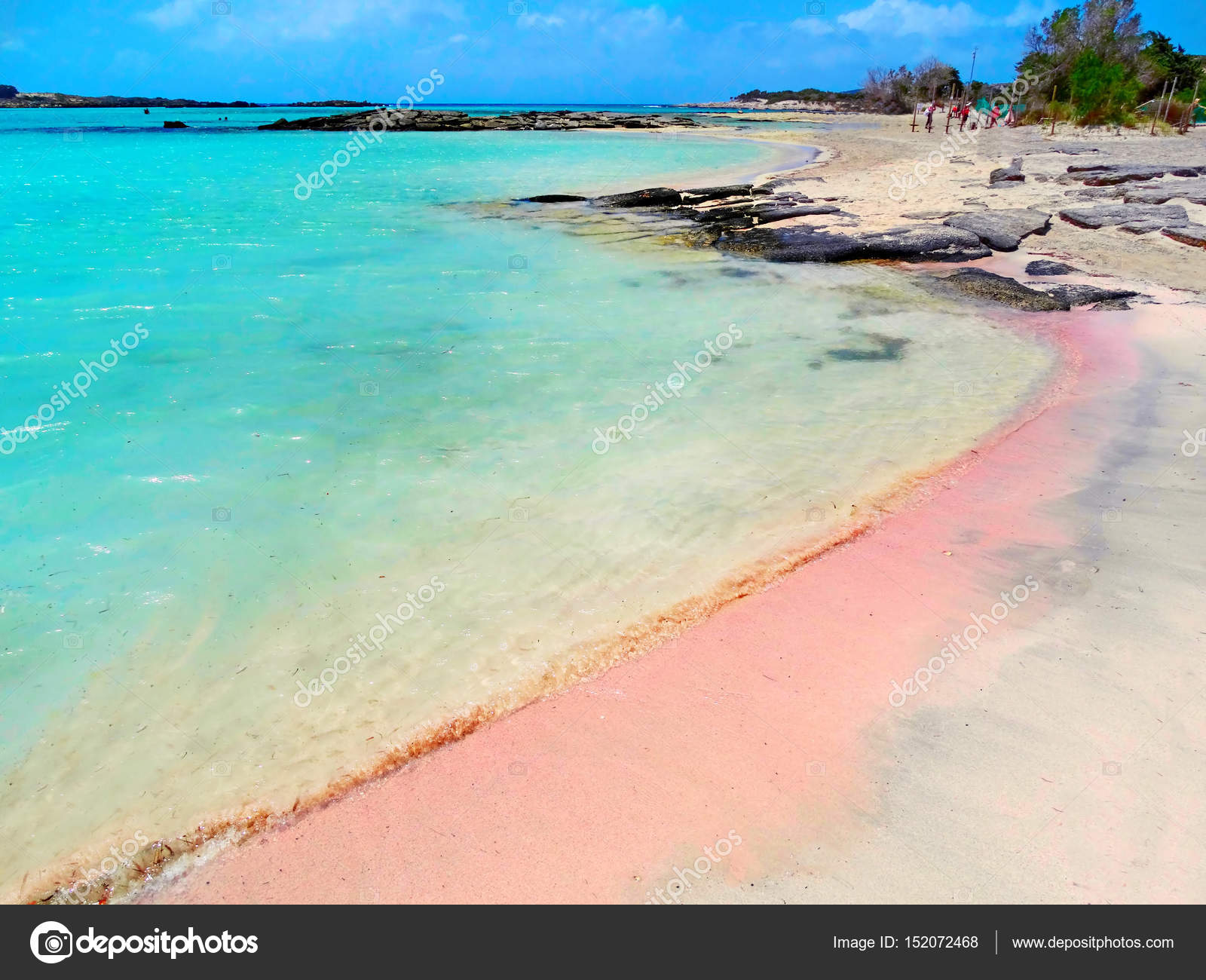 Spiaggia Con Mare Paesaggio Sabbia Rosa Isola Crete Grecia