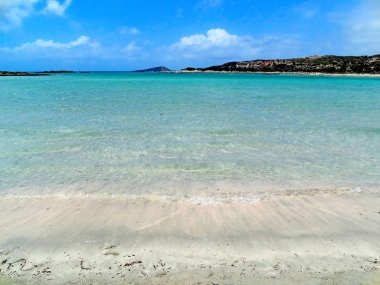 pembe kum manzara deniz Girit Adası Yunanistan ile plaj