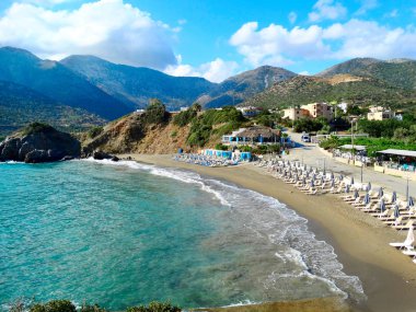 beach and coast landscape sea Crete island Greece clipart