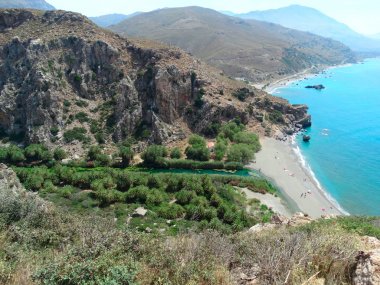 plaj ve sahil deniz Girit Adası Yunanistan manzara