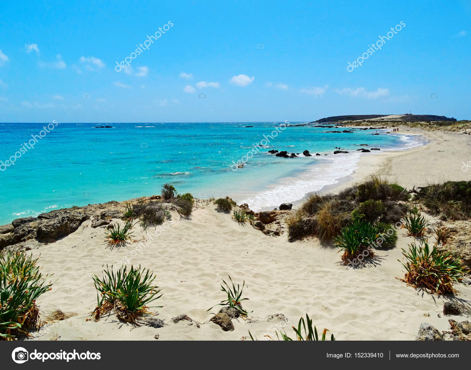Spiaggia Con Mare Paesaggio Sabbia Rosa Isola Crete Grecia