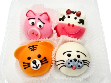 yaratıcı yiyecekler kek için çocuk komik hayvan formuna