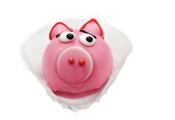 Creative food cakes for child funny pig animal form — Stock Photo, Image