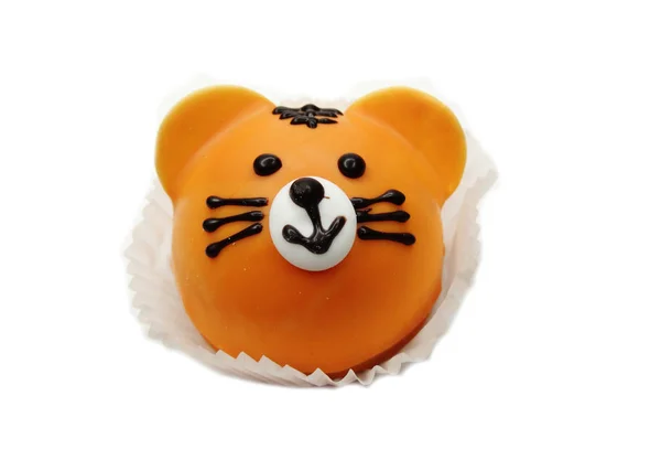 Δημιουργική τροφίμων κέικ για παιδί μορφή ζώων Αστεία λιοντάρι — Φωτογραφία Αρχείου