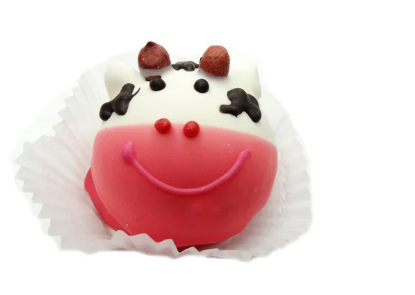 Gâteaux alimentaires créatifs pour enfant drôle vache forme animale — Photo