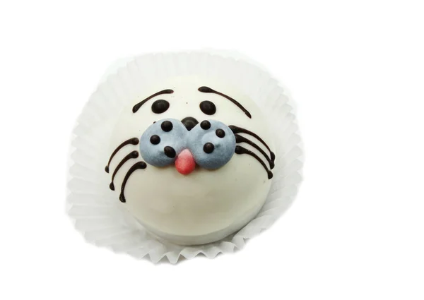 子供の面白い猫の動物の形の創作料理ケーキ — ストック写真