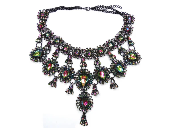 Bijoux avec collier cristaux lumineux mode luxe — Photo