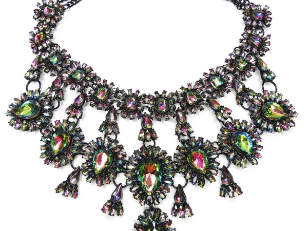 Smycken med ljus kristaller halsband lyx mode — Stockfoto