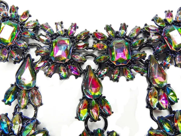 Jóias com cristais brilhantes colar moda de luxo — Fotografia de Stock