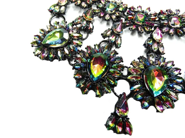 Gioielli con cristalli luminosi collana moda di lusso — Foto Stock