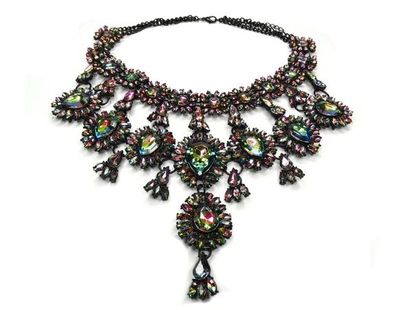 Šperky s jasným krystaly náhrdelník luxusní móda — Stock fotografie