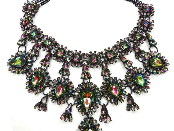 Biżuteria z kryształów jasne naszyjnik luksus moda — Zdjęcie stockowe