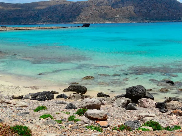 Pláž a pobřeží krajina moře Řecko ostrov Kréta — Stock fotografie