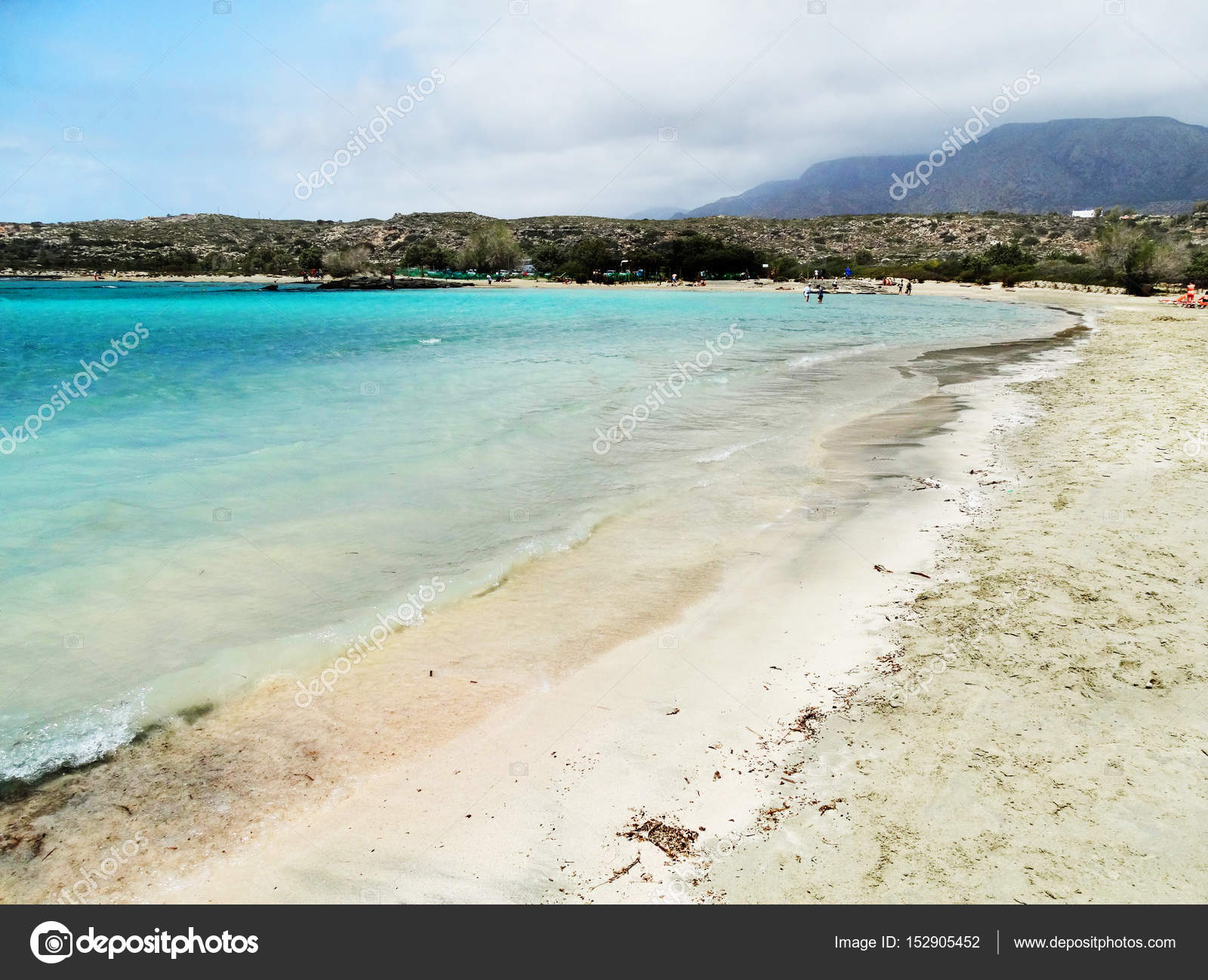 Spiaggia Con Mare Paesaggio Sabbia Rosa Isola Crete Grecia
