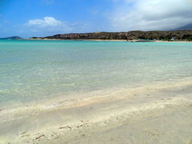 pembe kum manzara deniz Girit Adası Yunanistan ile plaj