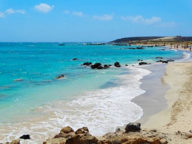 pembe kum manzara deniz Girit Adası Yunanistan ile plaj