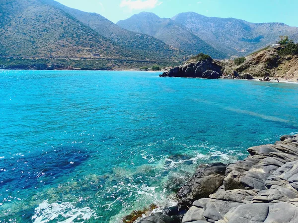 Beach and coast landscape sea Crete island Greece — Stock Photo, Image