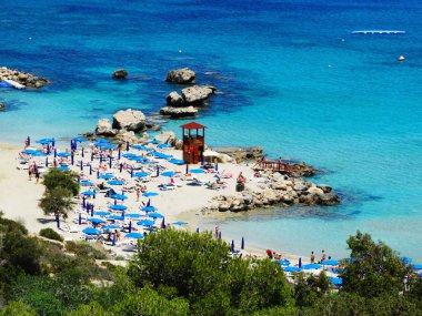 plaj sahil peyzaj Akdeniz deniz Kıbrıs Adası 