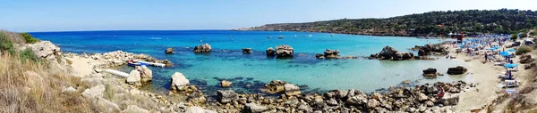 地中海キプロス島パノラマ ビーチ海岸風景 — ストック写真