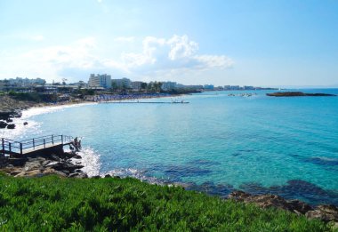plaj sahil peyzaj Akdeniz deniz Kıbrıs Adası 