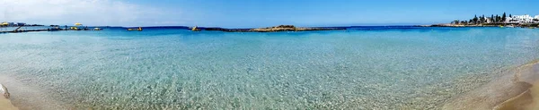 Panorama strand kust landschap Middellandse Zee Cyprus island — Stockfoto