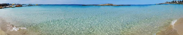 Panorama beach coast landscape mediterranean sea Cyprus island — Stock Photo, Image