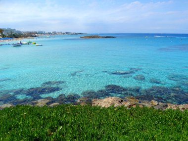 plaj sahil peyzaj Akdeniz deniz Kıbrıs Adası 