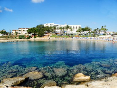 plaj sahil peyzaj Akdeniz deniz Kıbrıs Adası 