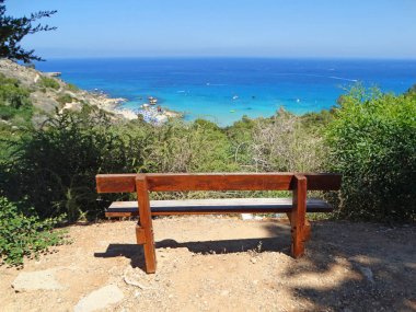 plaj sahil peyzaj Akdeniz deniz Kıbrıs Adası 