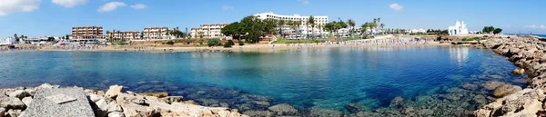 Panorama beach coast landscape mediterranean sea Cyprus island — Stock Photo, Image