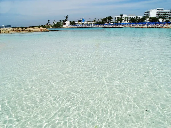 Plage côte paysage mer Méditerranée Chypre île — Photo