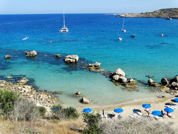 地中海キプロス島ビーチ海岸風景 — ストック写真