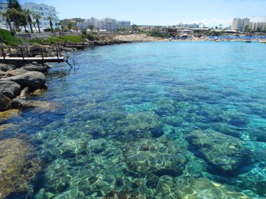plaj sahil peyzaj Akdeniz deniz Kıbrıs Adası 