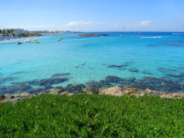 plaj sahil peyzaj Akdeniz deniz Kıbrıs Adası 