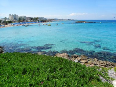 plaj sahil peyzaj Akdeniz deniz Kıbrıs Adası 
