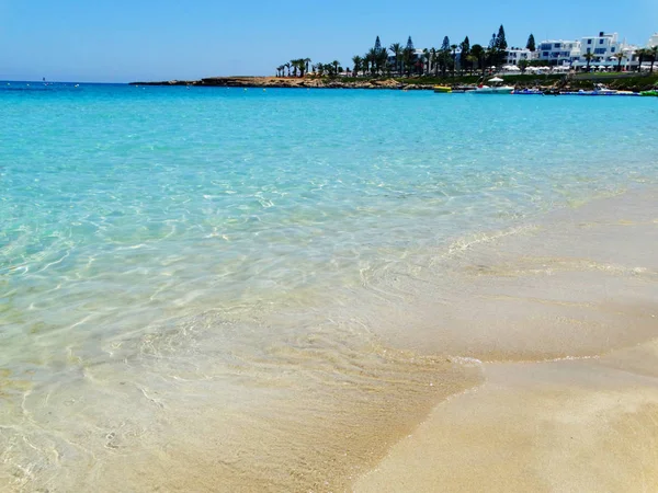 Beach coast landscape mediterranean sea Cyprus island — Stock Photo, Image