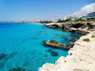 kayalık sahil peyzaj Akdeniz deniz Kıbrıs Adası 