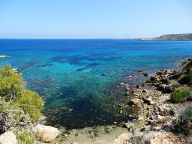 kayalık sahil peyzaj Akdeniz deniz Kıbrıs Adası 